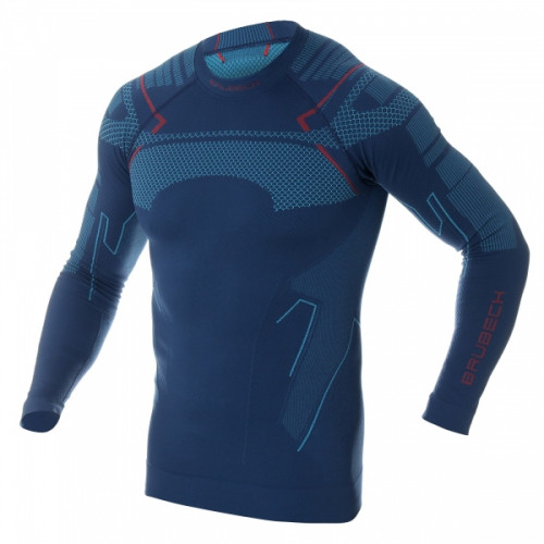 Футболка Brubeck Thermo Nilit Heat черный/голубой мужская в Владимире