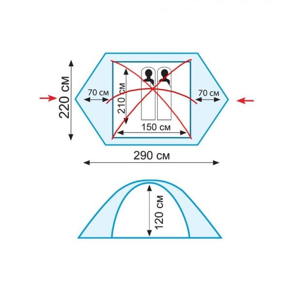 Палатка Tramp Peak 2 V2 серый