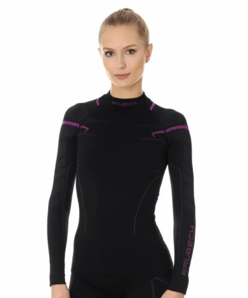 Футболка Brubeck Thermo Nilit Heat черный/розовый женская в Владимире