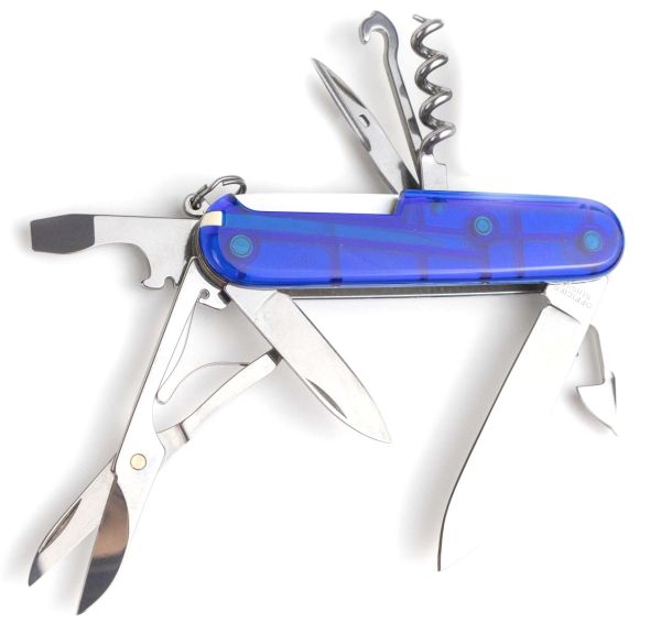 Нож Victorinox 1.3703.T2 Climber полупрозрач.синий