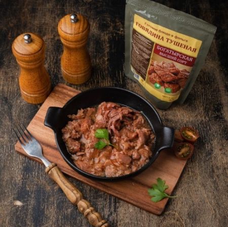 Консервы мясные кусковые стерилизованные "Говядина тушеная в/с Богатырская"325гр