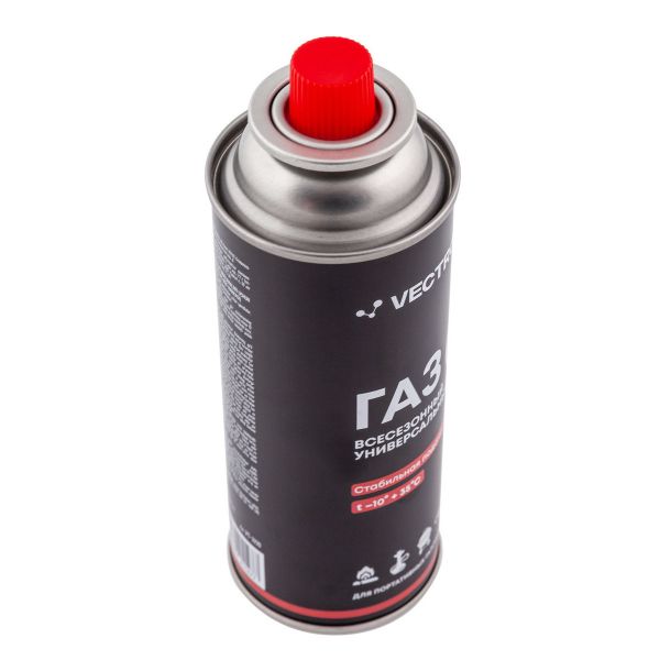 Баллон VECTRON газовый 220 г,цанг.всесезонный черный