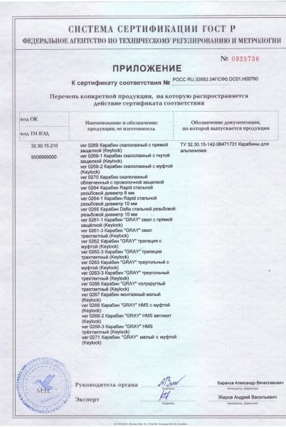  Карабин Вертикаль «GRAY» трапеция с муфтой (Keylock) в Владимире  