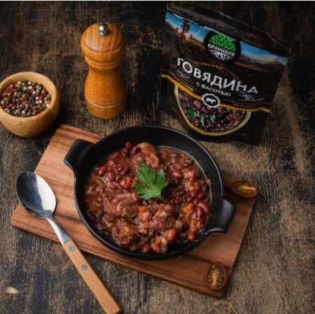 Консервы мясорастительные стерилизованные "Говядина с фасолью"