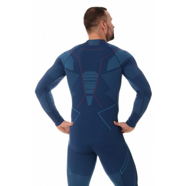 Футболка Brubeck Thermo Nilit Heat черный/голубой мужская в Владимире