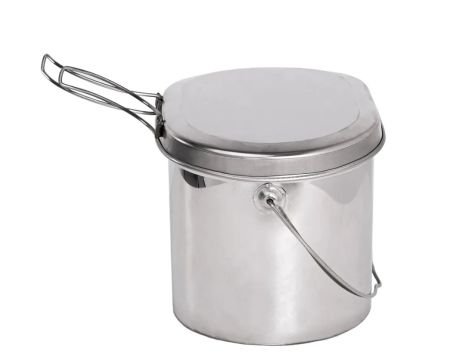 Котел Роза Ветров 9,5л.низкий нерж.крышка с ручками