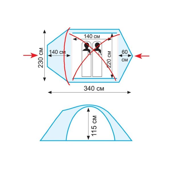 Палатка Tramp Lair 2 V2 зеленый